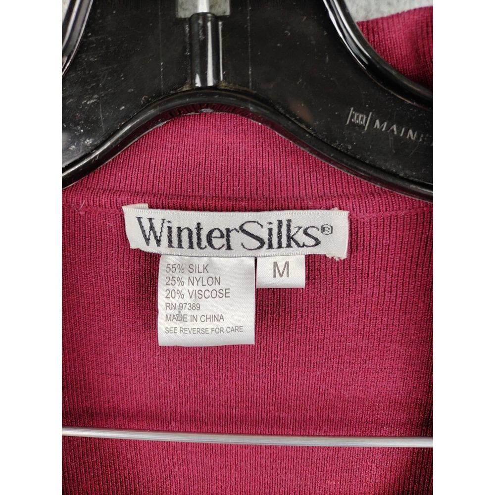 WinterSilks Womens‎ Blazer M Red Cardigan Sweater Silk Blend Career Office - Picture 8 of 9